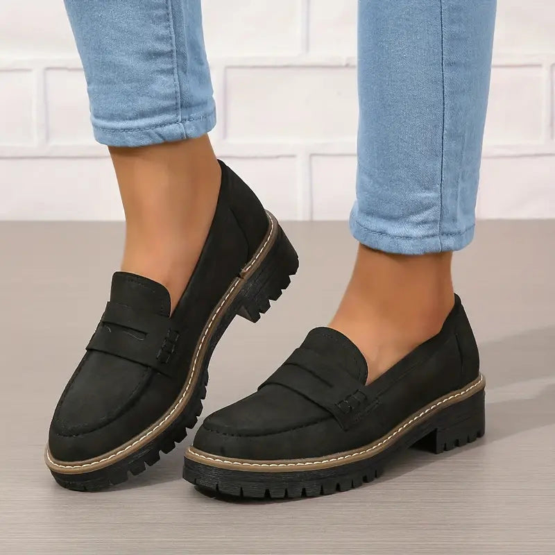 Happy™ WomenShoes: Tykk Såle Loafers Før Kvinner