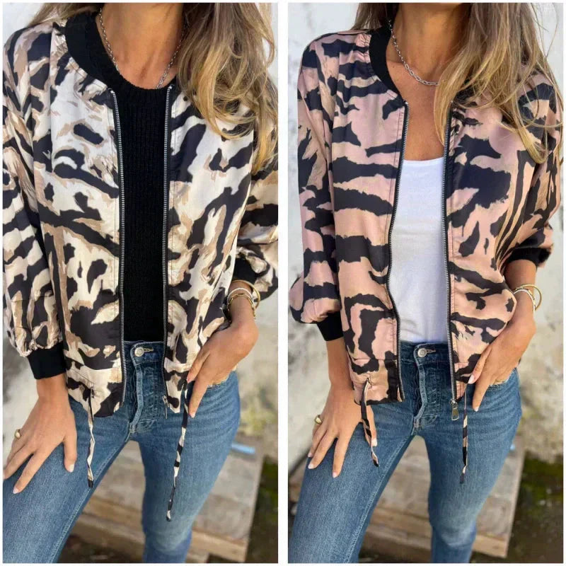 Icone™ ZebraJacket: Elegant Og Stilig Zebramønster Jakke