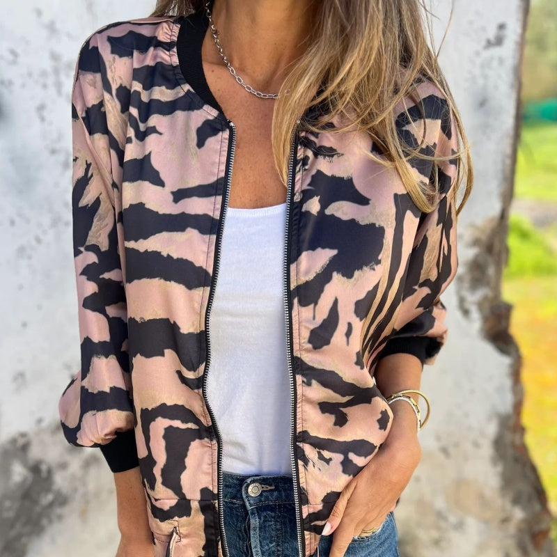 Icone™ ZebraJacket: Elegant Og Stilig Zebramønster Jakke
