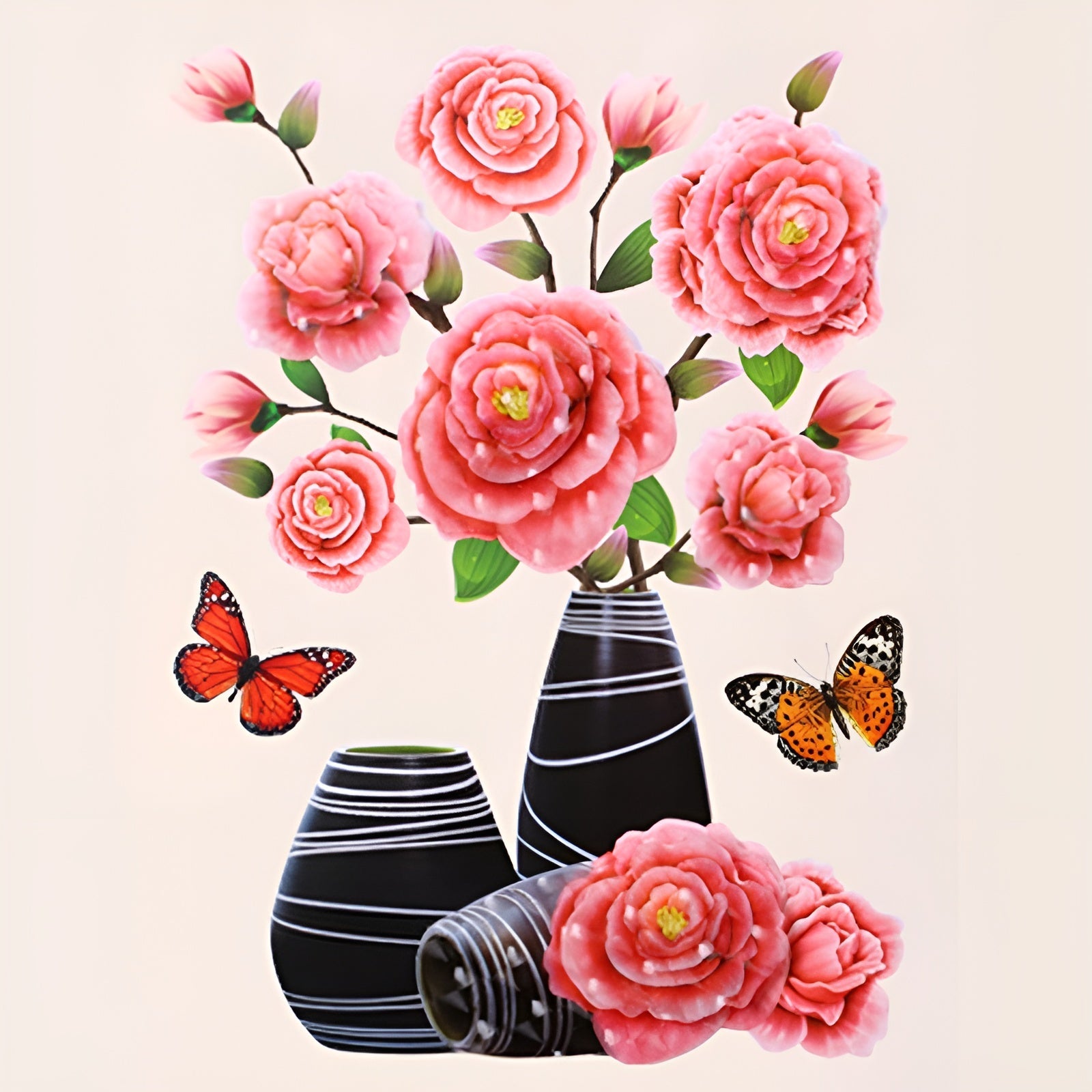 FloralSticker 2+2 GRATIS: Elegant Hus Dekor Selvklebende Blomster Klistremerker