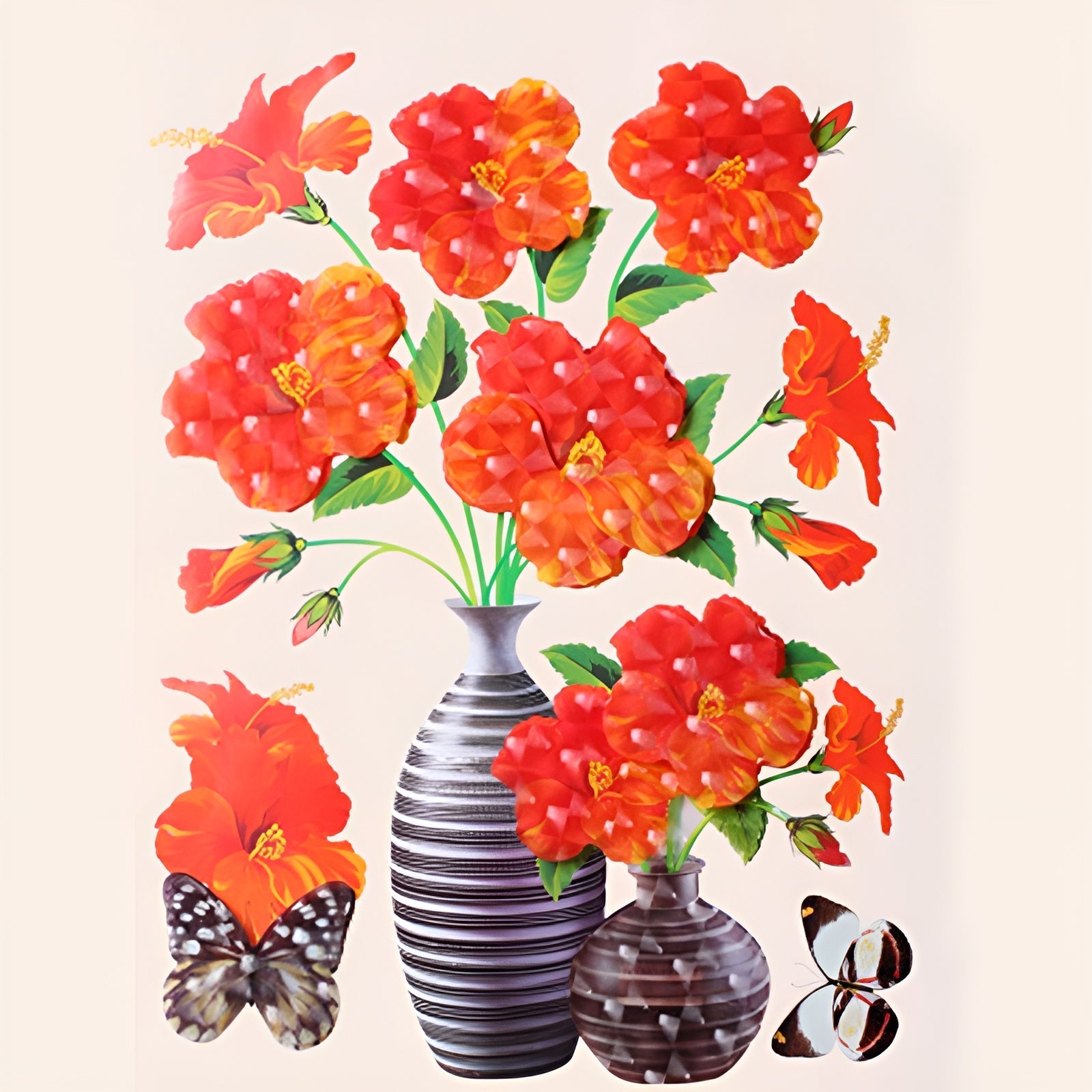 FloralSticker 2+2 GRATIS: Elegant Hus Dekor Selvklebende Blomster Klistremerker