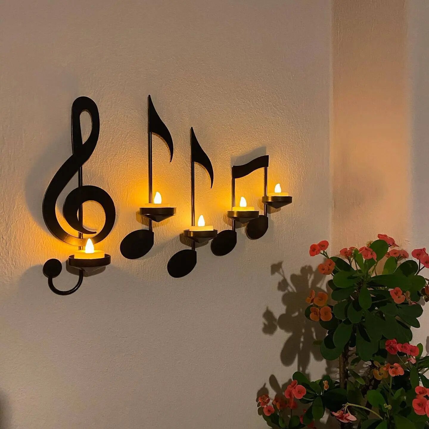 Ledsen™ CandleHolder - Musikknote Veggmontert Lysestake