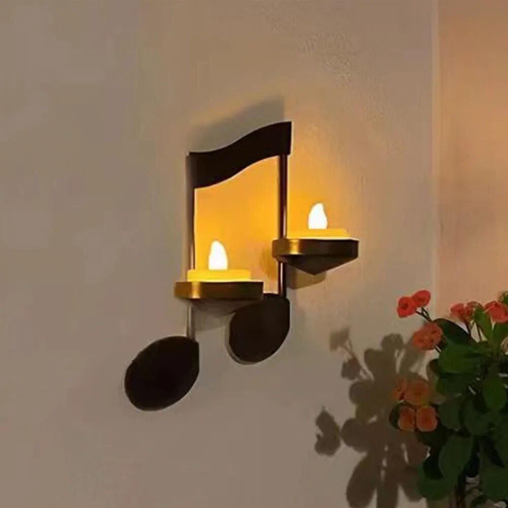 Ledsen™ CandleHolder - Musikknote Veggmontert Lysestake